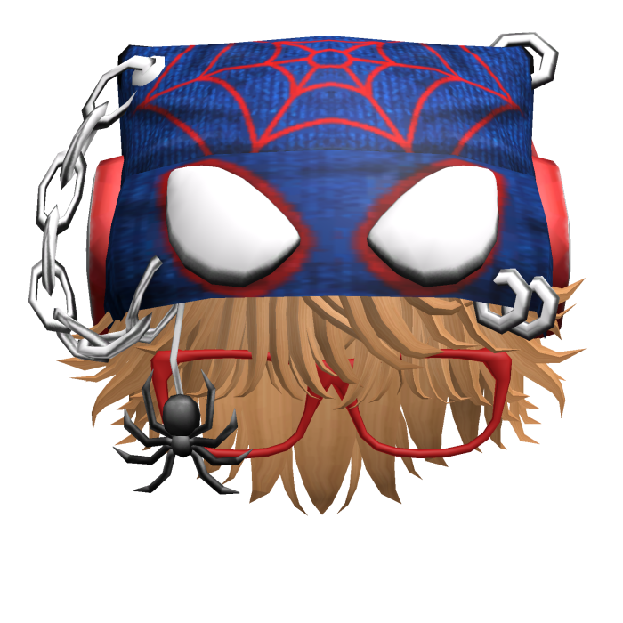 Blue Spiderman Beanie Blonde Hair