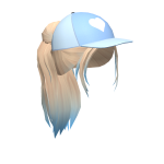 Blonde Ponytail with Blue Baseball Cap