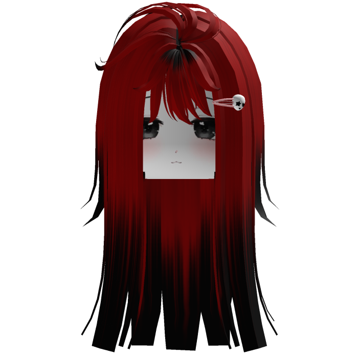 Black and Red Cute Girl Hair With Face