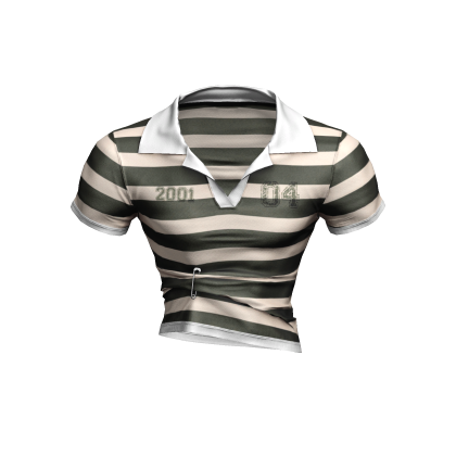 Pinned Collared Shirt Green Stripes
