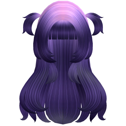 Cute Long Straight Pigtails (Galaxy Purple) Roblox item