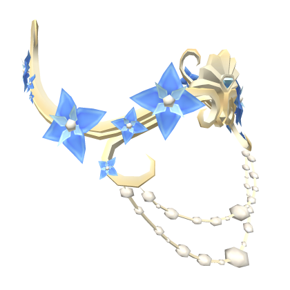 Gold Metal Back Tiara in Blue