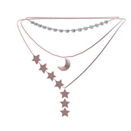 Moon and Stars Necklace-Pink Roblox item