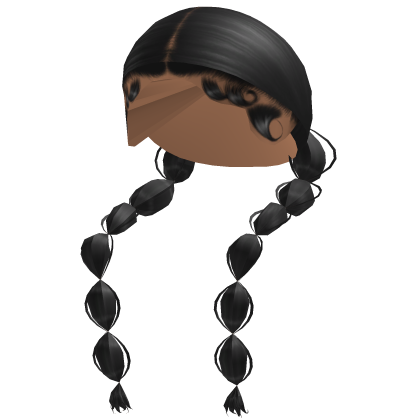 Slicked Back Bubble braids in Black Roblox item