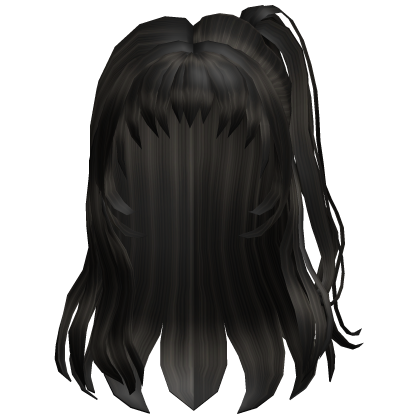Emo half up side ponytail Cute Trendy Hair Black Roblox item