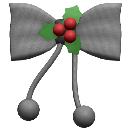 kawaii gray christmas bow