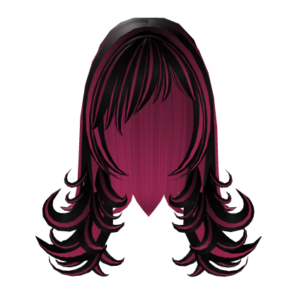 Black and Pink Emo Straight Messy Hair Roblox item
