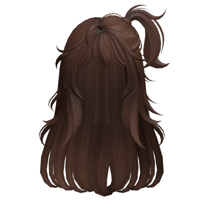 Anime Gyaru Hair w/ Ponytail & Bangs (Brown) Roblox item