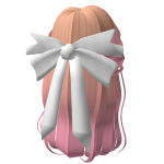 Pretty Blonde and Pink Hair with White Bow
