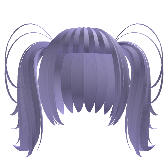 Cute anime magical fluffy hair in purple