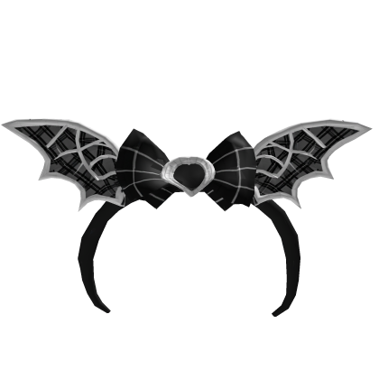 Y2k Aesthetic Winged Heart Bat Headband  Roblox item