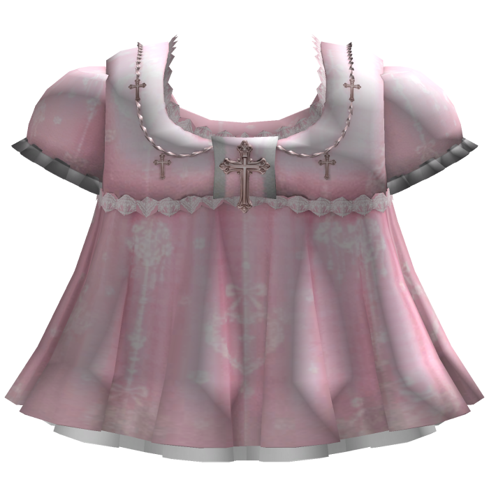 Pink Babydoll Dress with Jesus Cross Details
