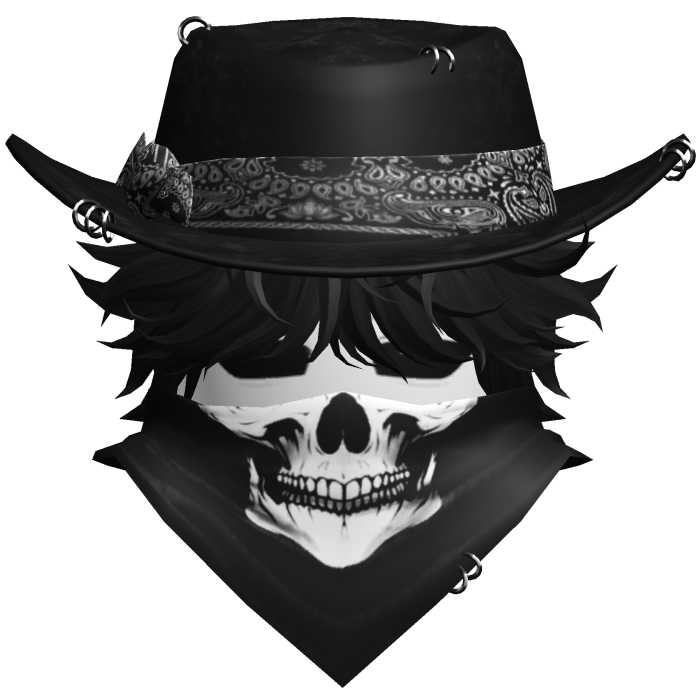 Gothic Cowboy Bandit w/ Neckscarf & Cowboy Hat