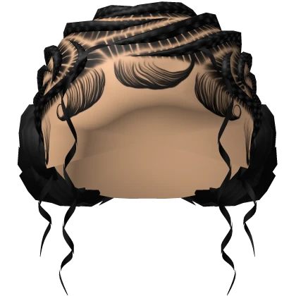 ZxS] Alicia Keys Double Braided Buns In “Black” | Roblox