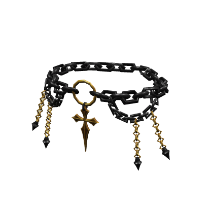 Hanging Chains Chainlink Belt > Black Gold thumbnail