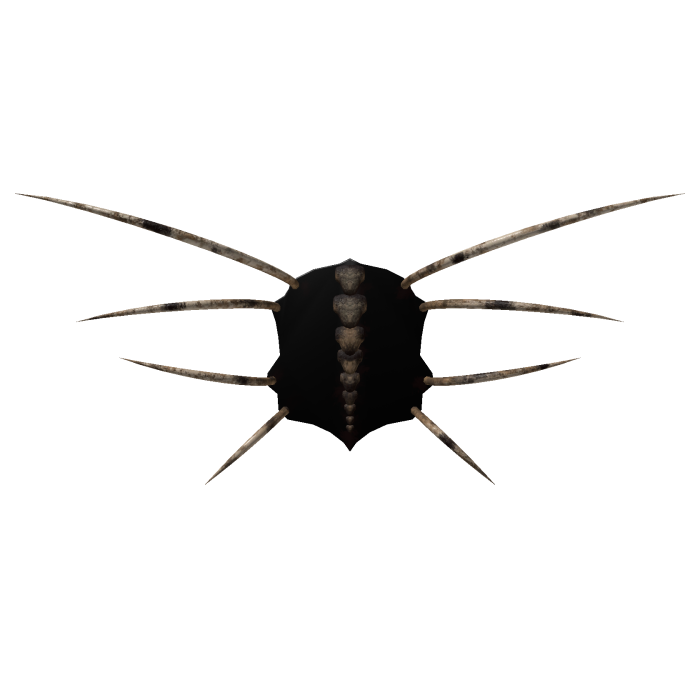Spider ribs scary emerging from the back