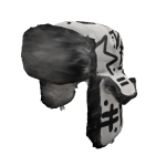 white ushanka scribbled y2k emo punk