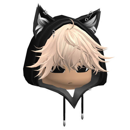 Messy Emo Hair w/ Cute Cat Hood (Blonde) Roblox item