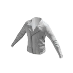 Collared Leather Jacket - White