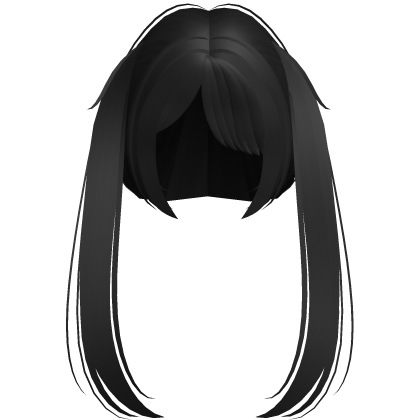 † cutesy long pigtails in black