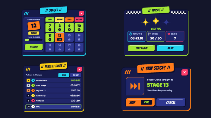 Obby UI Kit Stage Counter Checkpoint Timer HUD preview 1