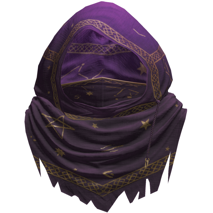 Purple Sorcerer Distressed Rune Hood