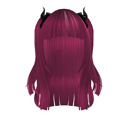 Liz-Rizu Kyun Demon Horns Hair Dark Pink Y2K Anime Roblox item
