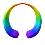 Connected Arch Demon Horns in Rainbow