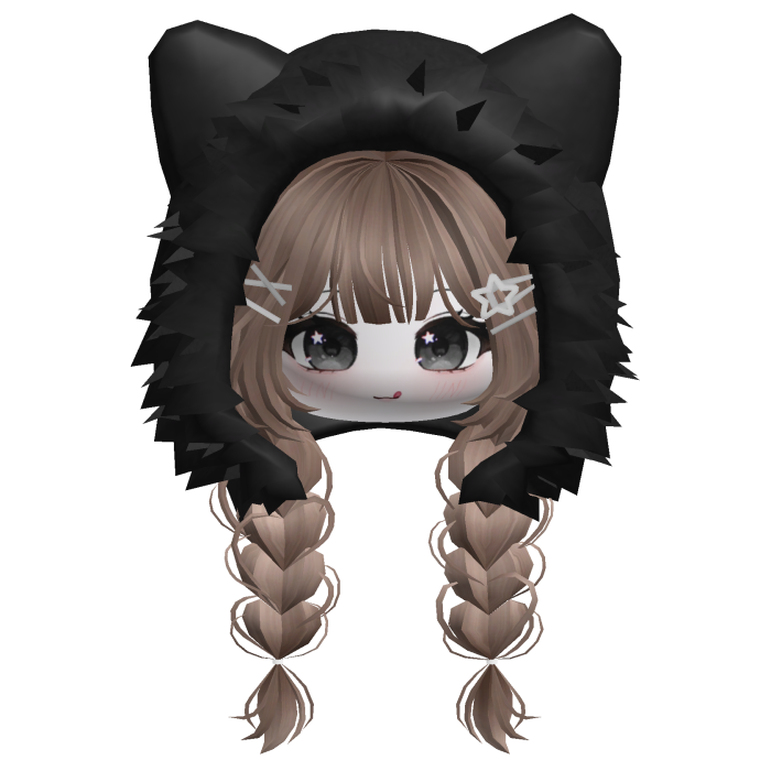 🍀Cute Girl Braided w/ Fur Hood(Milktea&Black)
