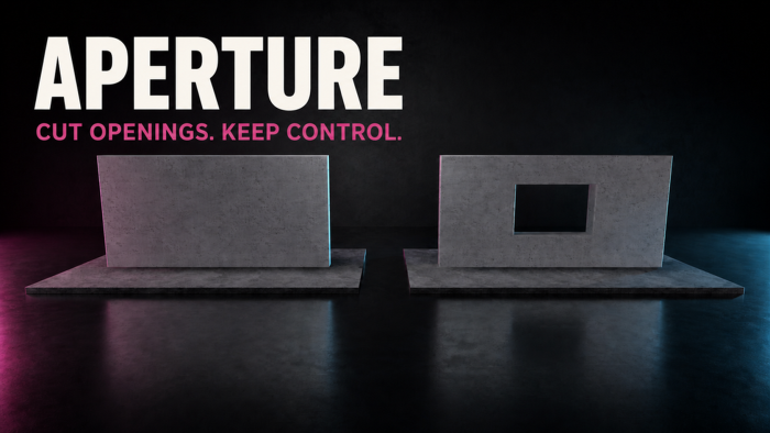 Aperture - Cut Doors & Windows in Walls, No CSG preview 4