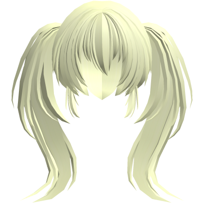 fluffy moe anime long ponytails yellow
