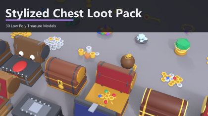 Stylized Chest Loot Pack x30 Treasure Coins Gem preview 1