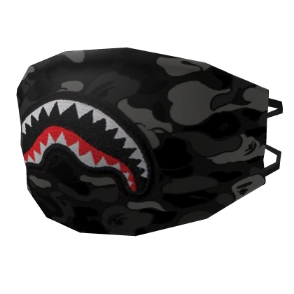Face Mask Black Camo BAPE Shark Da Hood Virus Y2K Roblox Item Rolimon s