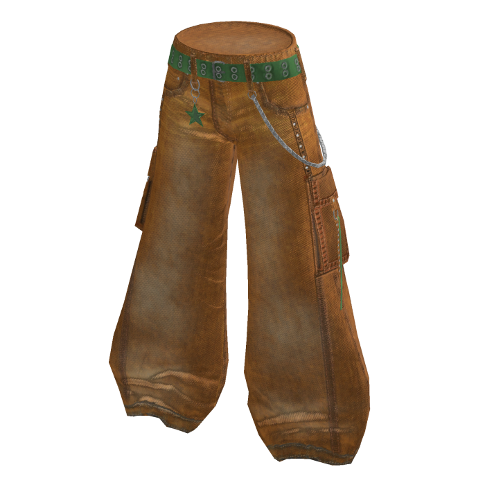 Y2K Star Charm Baggy Pants - Orange