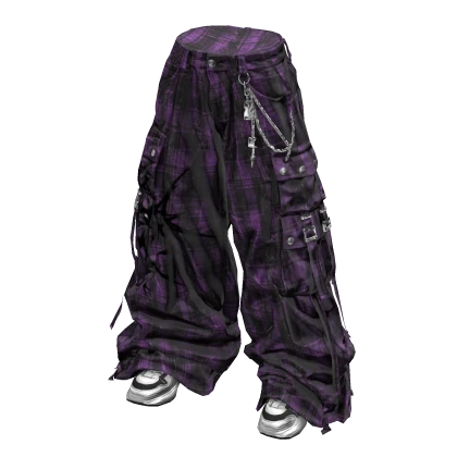 Stylish Baggy Street Pants (Purple Pliad) Roblox item render