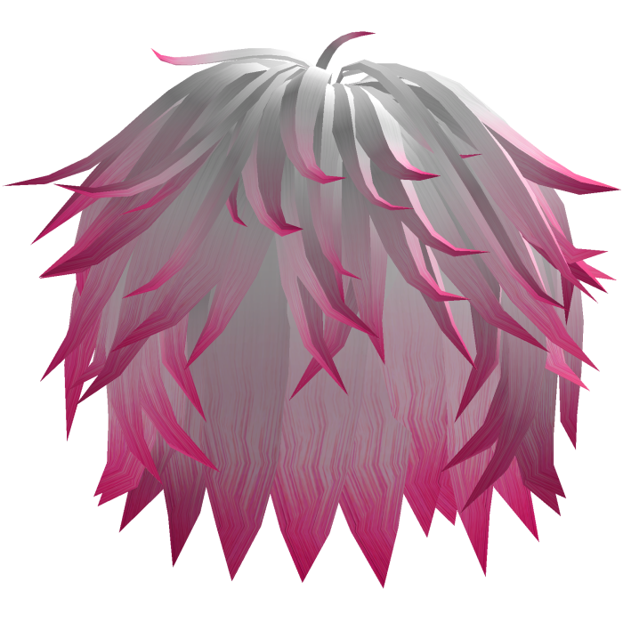 White & Pink Fluffy Messy Layered Anime Hair 