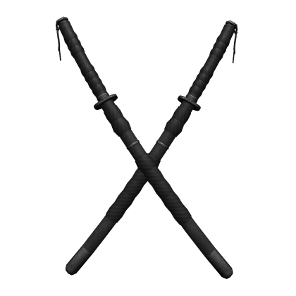 Dual Sheathed Back Katanas (Black)