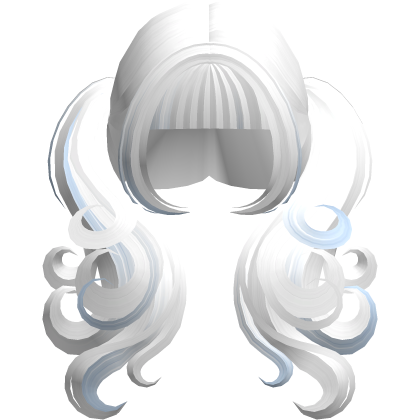 White Blue Cute Long Messy Swirly Pigtails