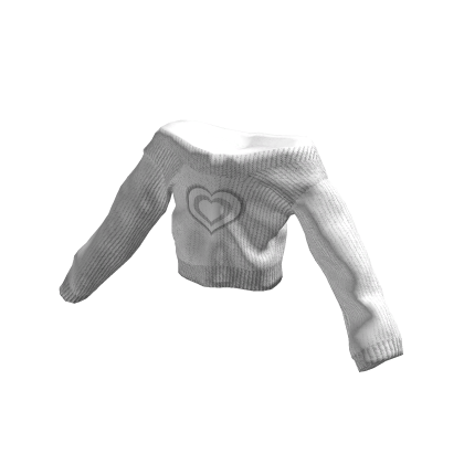 Off Shoulder White Crop Sweater thumbnail