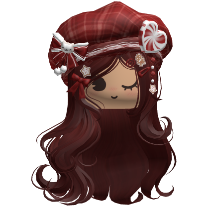 ♡ Christmas Swirls w/ Beret (Red)