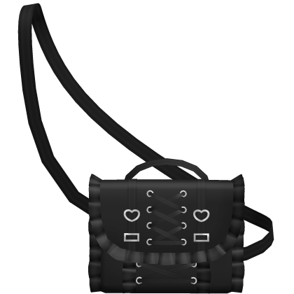 kawaii ruffled black letter waist bag 1.0 Roblox item