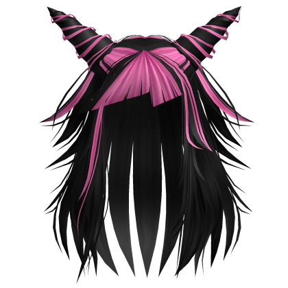 Emo Rockstar Horn Buns Black Hot Pink Roblox item