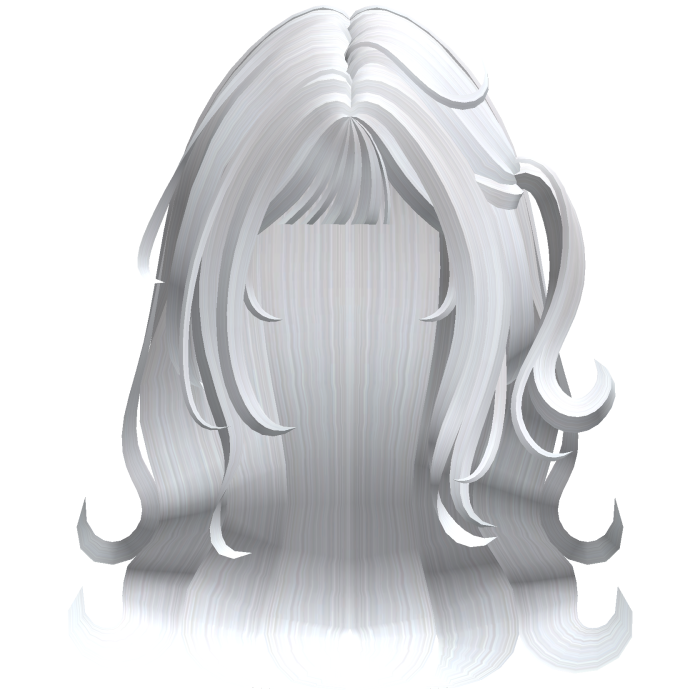 Cute Long Wavy Hair w/ Flipped Ends (White)