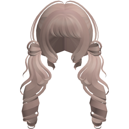 ╰♡ cutecore dolly moe curly pigtails ash blonde Roblox item