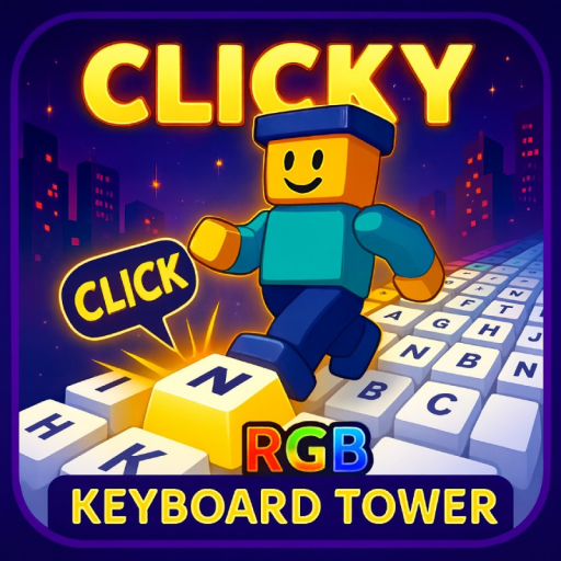 Clicky Keyboard Tower RGB official Roblox game thumbnail