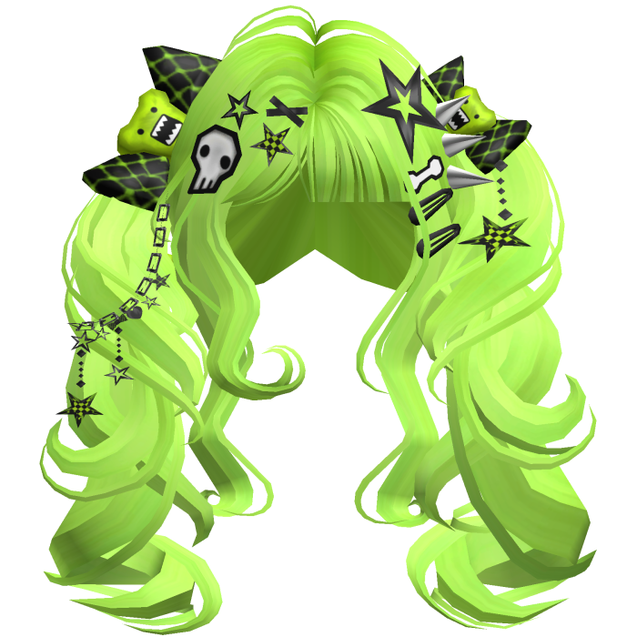 ♡ Scene Fluffy Gyaru Pigtails (Neon Green)