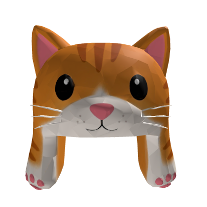 Cute Orange Tabby Cat Hood | Kitty Paw Hat Roblox item