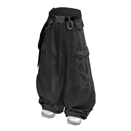 Grey Baggy Cargo Pants /w Bandana thumbnail