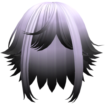 kawaii messy short hair with tufts in purple black