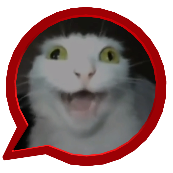 Red Circle Crazy White Cat